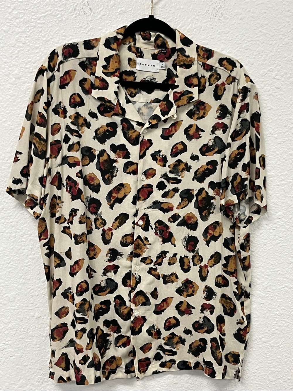 Topman Abstract Print Shirt in Black and Brown
#1323